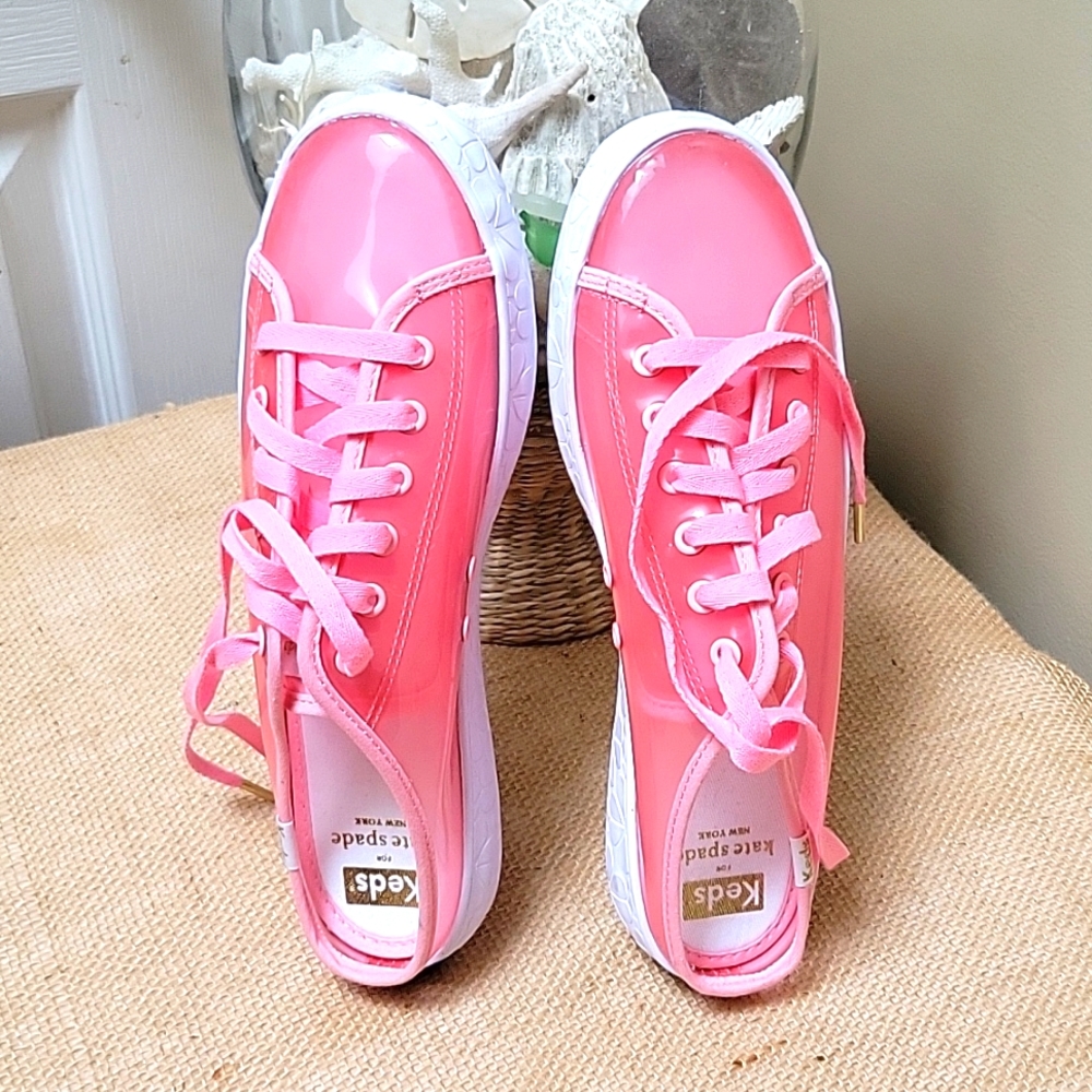 NWOT Kate Spade Keds Clear Pink Mules